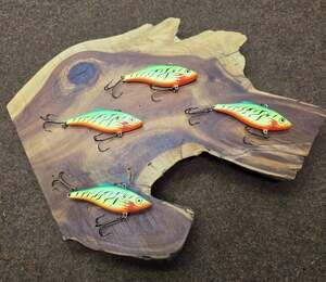 Rapala Ireland Lipless Crankbait Lures Fire Tiger Rattlin Rap Lot Of 4 RAP#11
